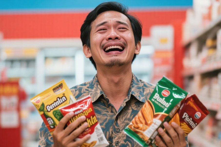 Warga Indonesia yang kegirangan melihat produk Indonesia di supermarket Tiongkok